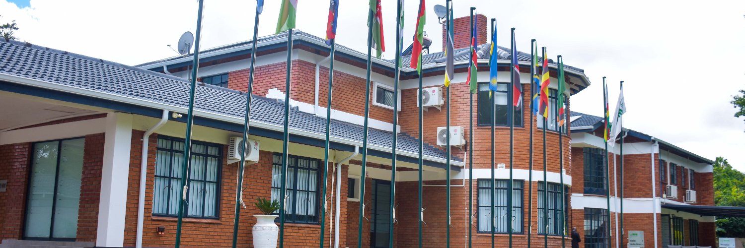 MEFMI headquarters in Harare with the flags of its 14 member countries flying